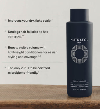 Men Active Cleanse Scalp Microbiome 2-in-1 Shampoo & Conditioner Nutrafol 8.1 fl oz