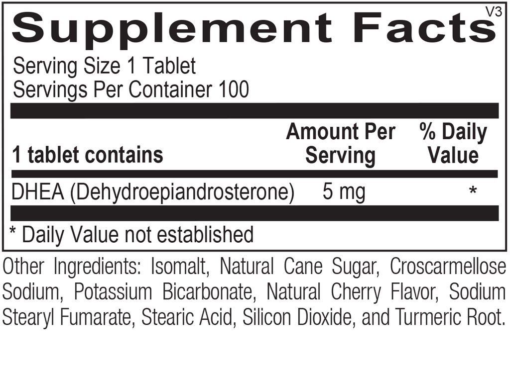 DHEA 5mg Ortho Molecular 100 Tablets Be Well Family Care
