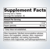 SpectraZyme Betaine HCI + Pepsin Metagenics 90 Tablets