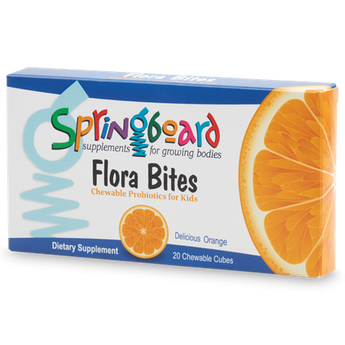 Flora Bites Probiotic for Kids Ortho Molecular 20 Orange Flavored Chewable Cubes