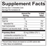 Flora Bites Probiotic for Kids Ortho Molecular 20 Orange Flavored Chewable Cubes